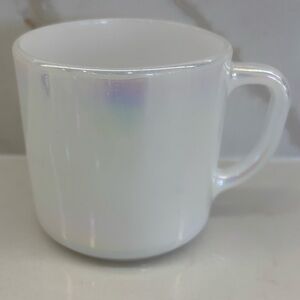 Vintage Federal Glass Moonglow Iridescent Opalescent Coffee Mug with a D-handle